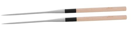 SHOWERORO Palillos Japoneses de Acero Inoxidable 2 Piezas con Mango de Madera Maciza Utensilios Versátiles para Sushi y Cocina Japonesa para Chefs y Amantes del Emplatado