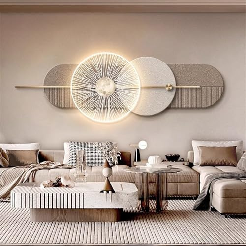 Murale da appendere alla parete, decorazione da parete con alimentazione elettrica e luce LED, decorazione da parete moderna in 3D, sculture da parete per camera da letto, soggiorno, ufficio (A, 100