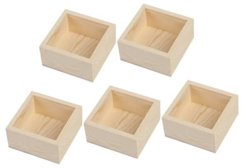 DIYEAH 5stücke Unbehandelte Holzboxen Multifunktionale Aufbewahrungsbox Für Schmuck Pflanzen Und Bastelbedarf Für Ordnung Und Dekoration