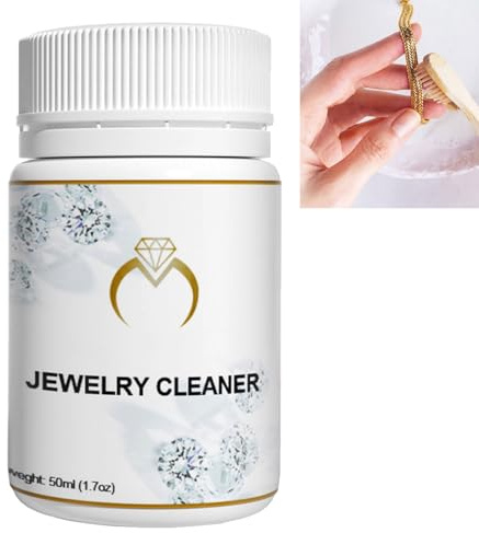 Limpiador de Joyas de Oro y Plata,Limpiador de Diamantes de Joyería,Líquido Limpiar Plata oro Joyería piedras,Baño de Inmersión de Joyas,Collares,Anillos,50ML