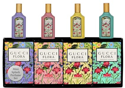 Gucci Parfüm für Frauen, 4-teiliges Mini Splash Reise-Geschenkset | Wunderschöne Magnolie + Wunderschöne Gardenie + Wunderschöne Orchidee + Wunderschöne Jasmin