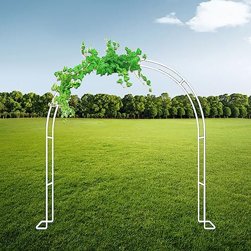 Arche de jardin en métal blanc – Treillis en fer forgé pour plantes grimpantes, décoration de mariage et de fête, tonnelle de jardin pour vignes, terrasse et pelouse – Pergola décorative
