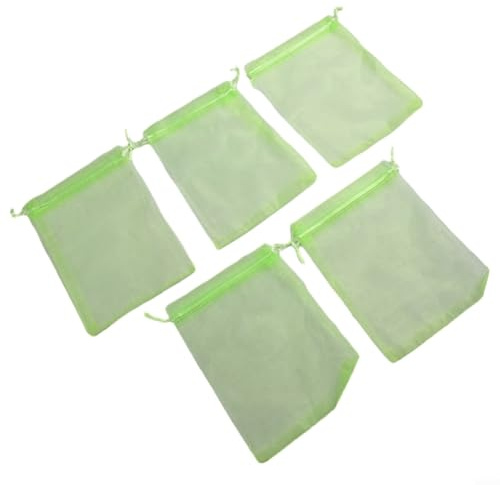 Pumixiy Schutznetztasche für Gartenobst und Pflanzen, wiederverwendbares Netz mit Kordelzug, atmungsaktiv, UV-beständig, für Tomaten, Trauben, Äpfel, 7 x 9 cm (13 x 18 cm, 50 Stück)