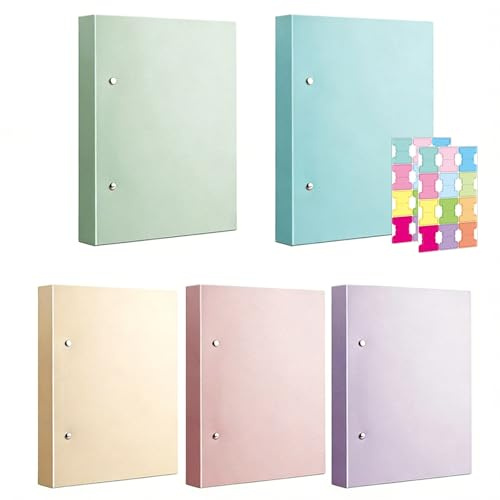 5er DIN A4 Ordner Premium Color Ordner Pastell, Kunststoffordner Herausnehmbarer Aktenordner Briefordner Dokumentenordner mit Ringhefter für Geeignet Rezepte Prüfungsunterlagen Büros Schulen 5 Farben