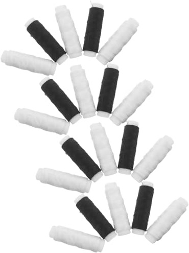 Veemoon Juego de 20 Bobinas de Hilo de Poliéster para Coser a Mano y Máquina, Surtido en Negro y Blanco, Hilo Resistente para Jeans de Mezclilla, Adecuado para Reparación de