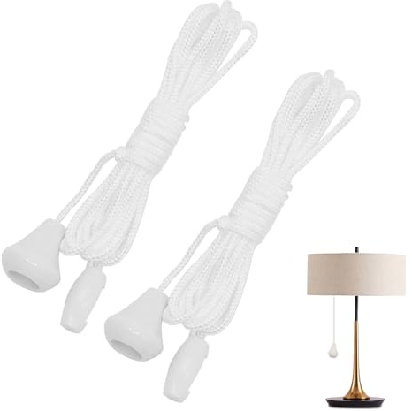 Pull Cord String with Connector,Replacement Cord Pull for Ceiling Switch | 2pcs Nylon Pull Cord Light Switch Bathroom Light Pull Cord for Ceiling Switches,BathroomLight,Switch Replacement Wire,1.5M
