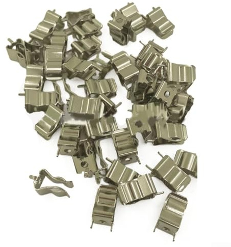 Lot de 50 clips porte-fusibles droits pour fusibles tubulaires de 10 x 38 mm - Cuivre de qualité industrielle, boîtier en plastique ignifuge, compatible