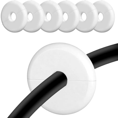 6 piezas de pasacables de pared – Pasacables antideslizantes con adhesivo, cubiertas de agujeros de pared para Starlink, Ethernet y cables estándar, kit de pasacables de gestión de cables