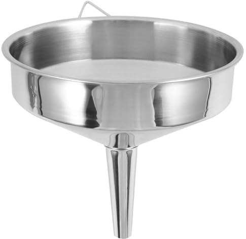 PERSELOSO Embudo Capacidad Amplia Grande de Acero Inoxidable con Boca Ancha y Grosor Industrial Resistente para Trasvase Industrial y Combustible Automotriz