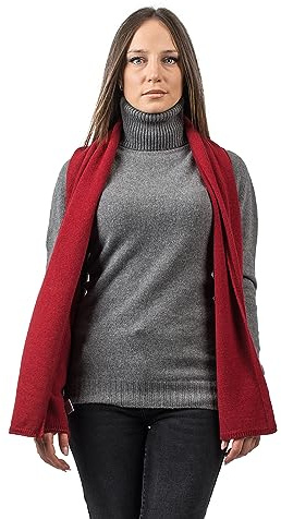 Dalle Piane Cashmere - Schal aus 100% regeneriertem Kaschmir - Made in Italy - Frau/Mann, Farbe: Rot, Einheitsgröße