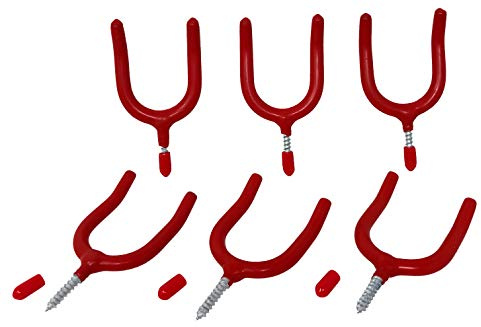 Tetra-Teknica Hardware Screw-in U-Shape Garage Storage Wall Mounted Utility Hooks, 6 per Pack