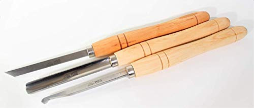 STUBAI Drechselmesser Set 3 tlg. S700001 Beitel Messer Drechseleisen in Tasche