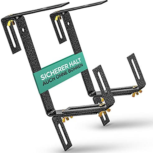 dszapaci Blumenkastenhalterung Balkon Set Balkonkasten Halterung Geländer Halterung Blumenkasten Befestigung Blumenkastenhalter Verstellbar Balkonkästen Halterungen für Balkonkästen Blumenkästen