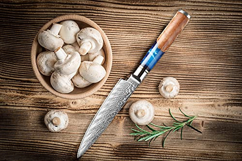 Muxel Gemüsemesser und Universalmesser, Damastmesser extra scharf und EIN Blickfang in Ihrer Küche
