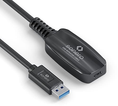Sonero USB 3.2 Verlängerungskabel 5GB/s A Stecker C Buchse 5m Schwarz | USB-C Stecker auf USB-A Buchse für Drucker, Webcams, VR-Geräte, Festplatten, Konsolen und weitere USB-C Geräte.