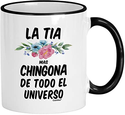 IUBBKI Gifts For Tia La Tia Mas Chingona De Todo El Universo Taza De Café De 11 Oz Taza De La Tía Española Regalos Para Cumpleaños