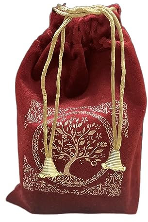 Indian Consigners Soft Velvet Pouch for Tarot, Altar, Rune, Gift, Crystal, jewelry Wrap Bags for Precious, Sacred and Spiritial Item (Red)