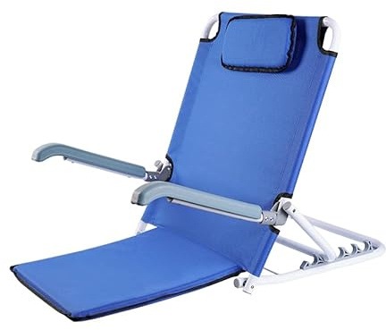 XIUXLI Dossier de lit relevable,Tapis de Plage Pliable avec dossiers | Support Dorsal réglable,Dossier Multifonction pour Personnes handicapées,dossiers Pliable avec Support de Main Courante-Bleu