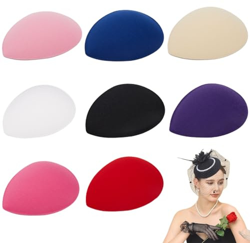GORGECRAFT Sinamay 2 farbige Hutbasis, schwarz, weiß, Kopfschmuck, Cocktailhut, Basis für die Herstellung von Vintage-Hut für Damen, Zubehör für Party, Hochzeit, Kirche, Kirche