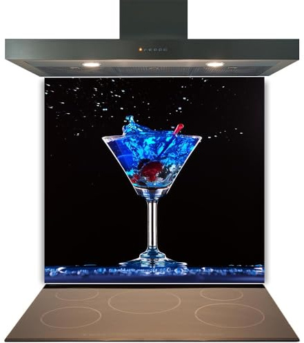 Glass Kitchen Splashback Panel – Design 2026, 60x60cm, 6mm Toughened Heat Resistant Tempered Glass Hob Backsplash with Polished Edges, Easy Clean Cooker Wall Protector for Modern Kitchen Cooker & Hob