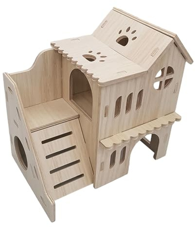 Jvjggag Burg für Meerschweinchen | Hamsterhaus Labyrinth Lebensräume mit Kletterleiter | vergrößertes Hamsterhaus und Lebensraum für Rennmäuse