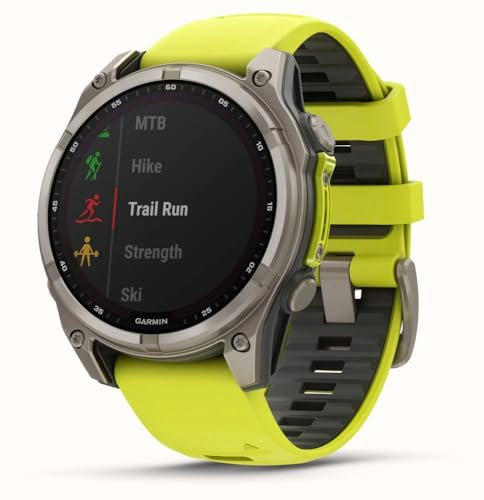 Garmin Fenix 8-47 mm, Solar, Zafiro Titanio con Banda de Silicona de ampiello/Grafito