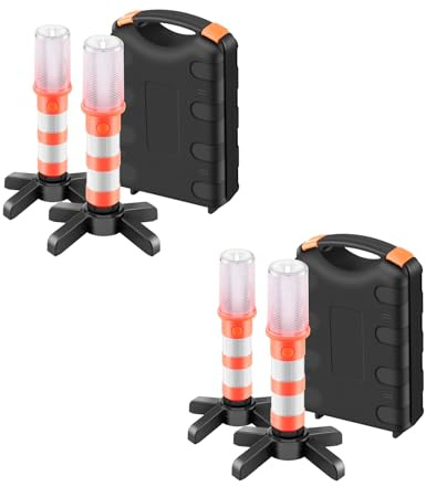 2 Rotes Licht für Autobahn Straß Sicherheitsleuchte Camping-Lampe | LED Notfall Flares Set, Camping-Lampe Alternative zu Sicherheitsdreieck, Fackeln Sicherheit für Autos,Autobahn,Straß