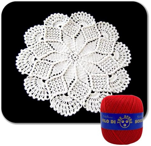 Rot Hakeldeckchen rund aus Baumwolle 26 cm (28CN) - Made in Italy