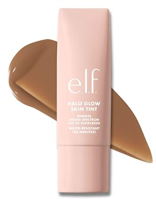 e.l.f. Halo Glow Skin Tint SPF 50, getönte Feuchtigkeitspflege mit leichter, aufbaubarer Deckkraft für einen natürlichen Glow, vegan und tierversuchsfrei, 12 Tan Cool | Getönte Feuchtigkeitscreme für leichte, aufbaubare Abdeckung, erzeugt einen natürlichen Glanz, vegan und tierversuchsfrei