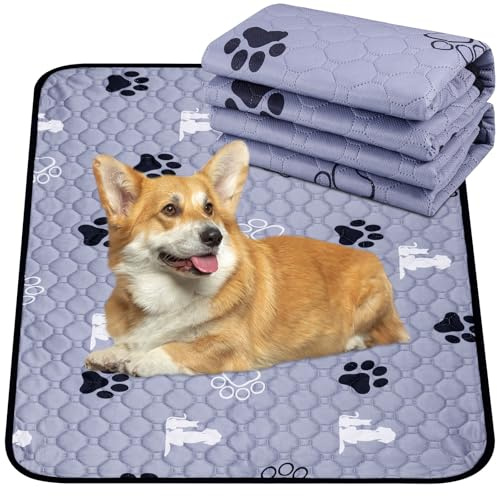 MICHIHOMIE 2 Stück Welpenunterlagen Wiederverwendbare, 90*60 cm Haustier-Urinunterlage Waschbar, rutschfeste und Schnell Absorbierend Puppy Pads für Hunde, Katzen, Meerschweinchen