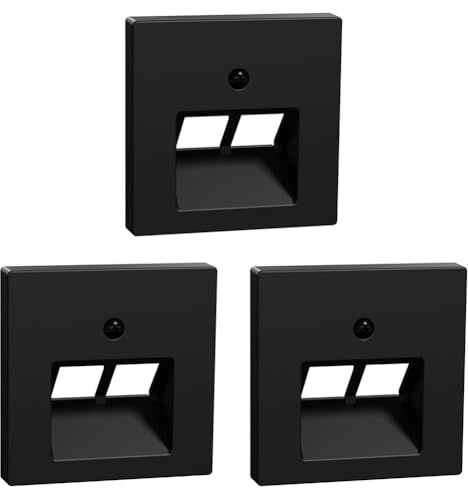 Schneider Electric Merten Zentralplatte für UAE-Einsatz, 2-fach, System M, schwarz matt, Artikelnummer MEG4522-0403, 3 Stück