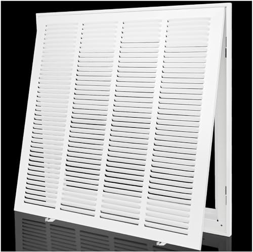 Return Air Filter Grille 20x20,Air Return Vent Cover Grill for 20W x 20H Duct Opening,Steel HVAC Vent Covers for Wall and Ceiling,Holds 1 Thick AC Filter