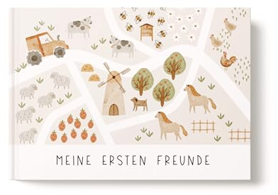 heeaven Kindergarten Freundebuch Bauernhof A5 | Freundschaftsalbum | Meine Ersten Freunde | Alle meine Freunde | Freundebuch Bauernhof, Tieren, Trecker