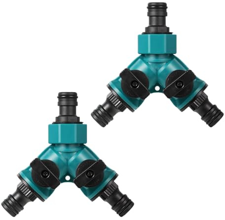 Anhoer 2 Stück 2 Wege Schlauch Rohr Verteiler Gartenschlauch Splitter Y-Verteiler Anschluss Gartenschlauch-Wasserverteiler Wasserrohrverbinder für Y-Förmig Schlauchverbinder Rohr Verbinden