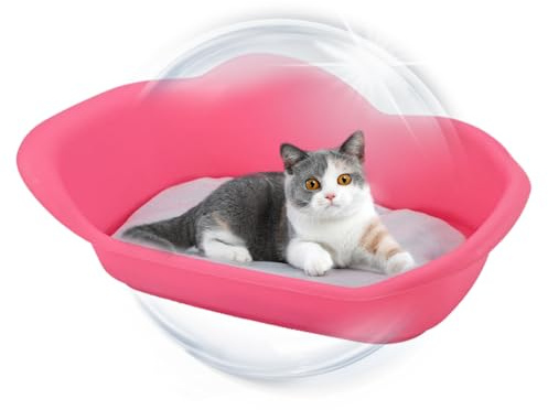Wurfbox – PP-Harz 59.8x39x22.8cm | Wurfgehege Mit Matte | Tierfreundlicher Welpen-Laufstall | Sichere Begrenzung Für Kleine Hunde, Indoor-Training Und Zuhause