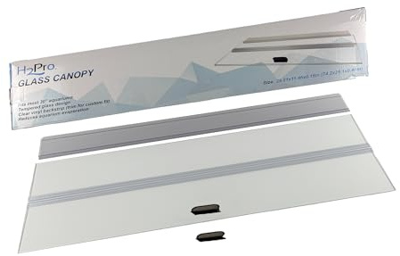 H2Pro Glass Canopy Aquarium Lid for Fresh & Saltwater Fish Tanks (30GT for Aqueon & Marineland 20 Long Aquariums)