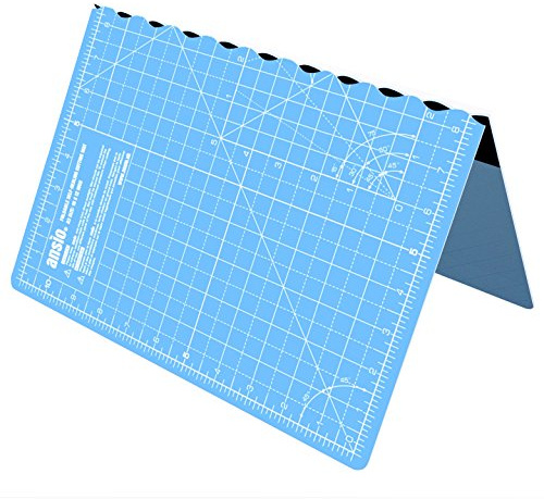 ANSIO Craft Cutting mat A3 Self Healing Foldable Cutting Mat - Quilting, Sewing, Scrapbooking, Fabric & Papercraft - Imperial 17 Inch x 11 Inch -Sky Blue