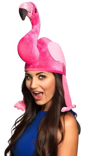 Boland 52271 - Tier Mütze, Flamingo, Rosa, Plüsch Hut, Fasching, Karneval, Mottoparty, Spaßmütze, 30