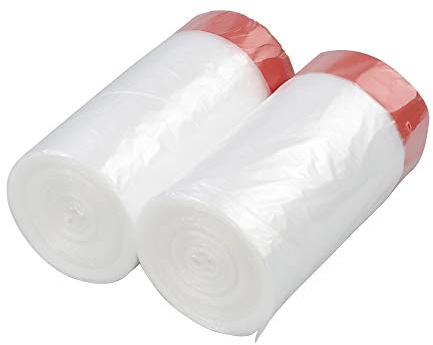 Leendines 50 Liter MüLlbeutel Transparent, MüLltüTen Mit Zugband, 120 Beutel