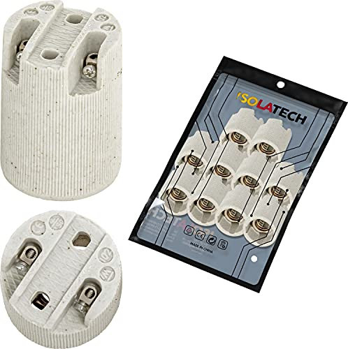 ISOLATECH 10Stk E14 Keramik Lampenfassung LED Energiesparlampen (max.250V/4A) Leuchtmittel Home Küche Kühlschrank Badezimmer Decke Installation Sockel Halterung einbauen hitzebeständig