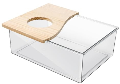 Balacoo Hamster Toilet Box Gerbil Sand Dry Bath Small Pet Acrylic Toilet Hamster Bathtub Small Animal Pet Sauna 20X15X8CM