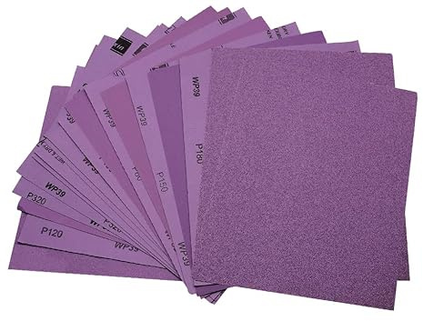 Sunxeke 24 Pcs Wet Dry Sandpaper 60/80/120/150/180/240/320/400 Grit Sanding Sheets Assorted kit 9x11inch,Alumina Abrasive Sand Paper for Wood Furniture Polishing,Automotive Sanding,Metal Grinding