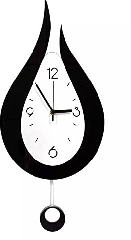 SFITVE 42cm Groß Wanduhr Ohne Tickgeräusche Modern Wassertröpfchen Pendel Wanduhren für Wohnzimmer Schlafzimmer Küche