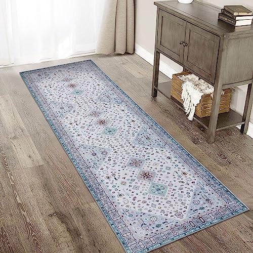 TALETA Teppich Läufer Flur rutschfest waschbar, Küchenläufer bunter Küchenteppich Vintage, Teppich Läufer für Küche, Terrasse, Treppen, Flur, Gang, 80 x 300 cm