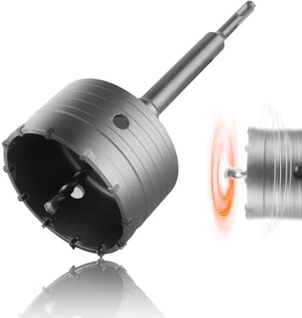 HAIMAYEE Sega Fresa a Tazza Carotatrice Muro Cemento Ø 100mm con Adattatore SDS PLUS Punta Centraggio Seghe a Tazza per Muro