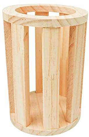 Mangeoire automatique en bois pour lapin - Distributeur foin pour cochon d'In, râteau lapin, gamelle, structure cylindrique Odavom