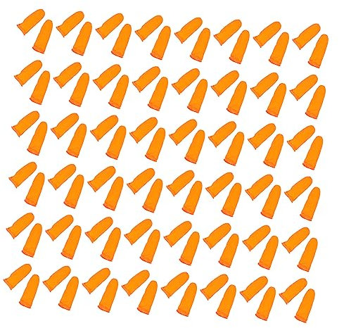 COLLBATH 100 Stück Orange Anti Rutsch Fingerlinge Aus Dickem Gummi Mit Erhöhter Griffigkeit Hitzeschutz Und Elastischem Fingerschutz Praktischer Handschutz Für Haushalt Und Arbeit