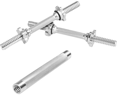 Yes4All Kurzhantelstange (2er Set), Kurzhantel-verbindungsstange und Hantelscheiben, Länge 30/35cm, Ø 25mm, mit 4 Sternverschlüsse, Verchromt - Hantelstangen, Hantelgriffe, Chrom