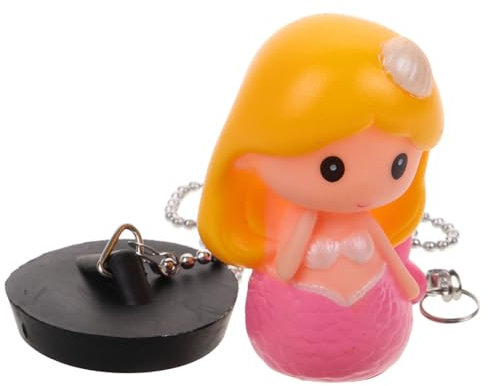 DIYEAH Badewannenstöpsel Mermaids Design Aus Gummi Mit Kette Abflussstopfen Für Waschbecken Bad Und Küche Wasserundurchlässig Praktischer Wannenstopfen Für Haushalt