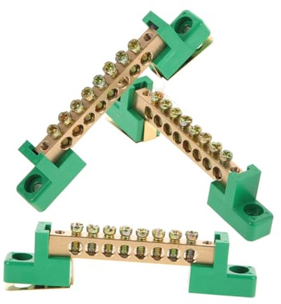 SEWACC 3pezzi Connettore Morsetto in Rame Per Morsettiera Elettrica Ponticello Per Morsetti Blocco Elettrico Connettore Morsetto Blocco Collegamento Elettrico Distribuzione Alimentazione